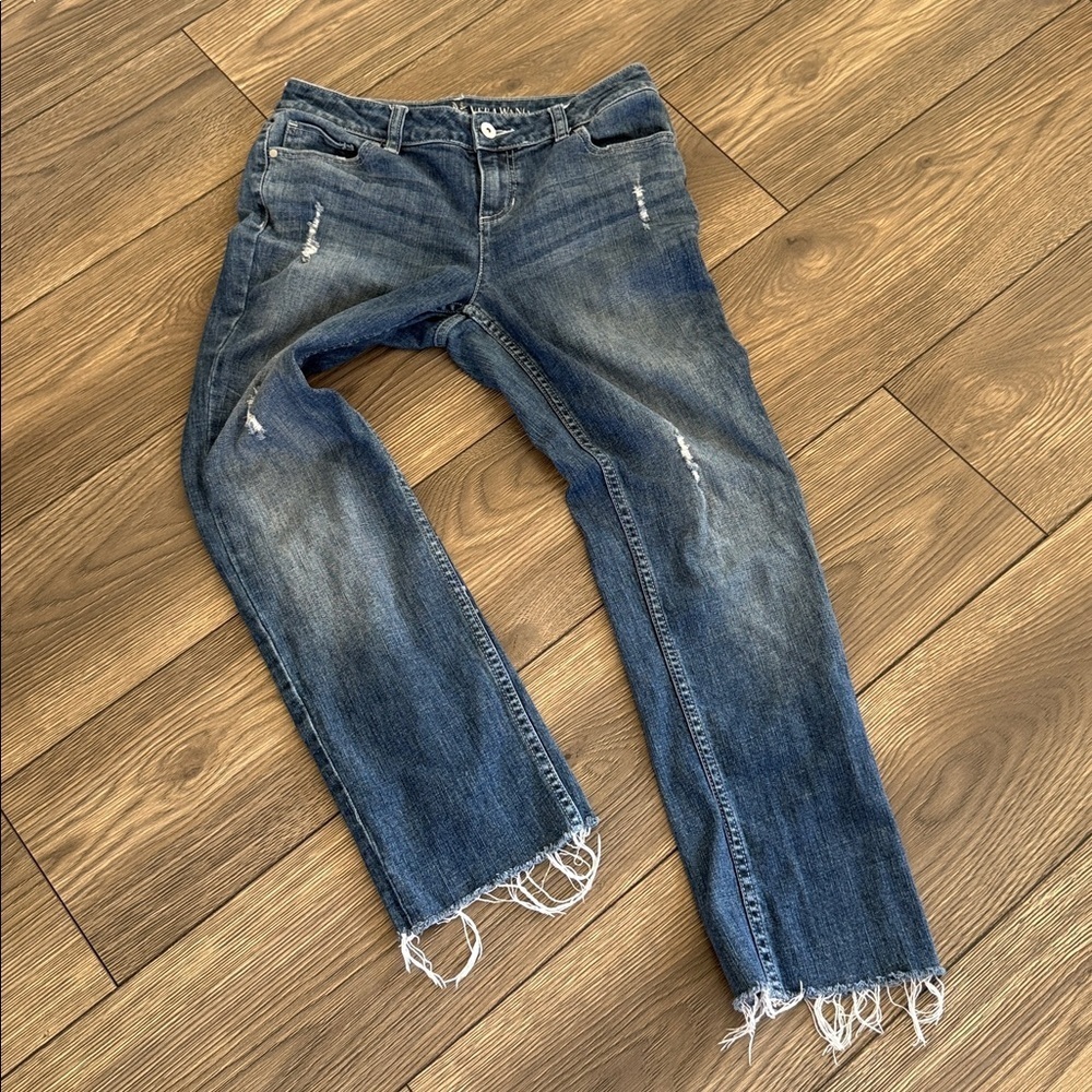 Simply Vera Vera Wang Frayed Hem Cropped straight leg Jeans size 26